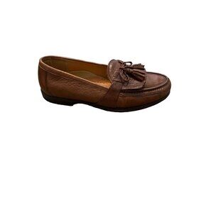 FRENCH SHRINER MEN'S BROWN LEATHER DAYTONA KILTE TASSEL SLIP-ON LOAFER SZ 12